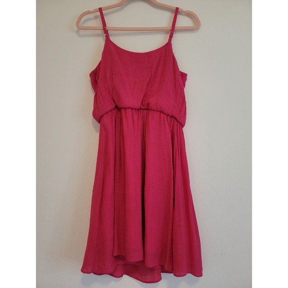 Iz Byer Womens Size M Fuchsia Pink Summer Spaghetti Strap Beaded Top Mini Dress - Picture 8 of 9